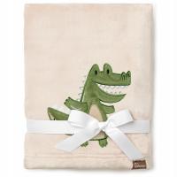 Kocyk niemowlęcy dziecięcy otulacz miękki ciepły BE Mammy 76x100 KROKODYL