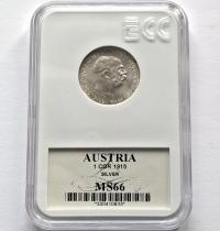 AUSTRIA 1 KORONA 1915 MS66 GCN / srebro