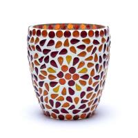 Świecznik Mozaika - Czerwono/Żółty