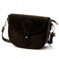 TOREBKA DAMSKA ZAMSZOWA LISTONOSZKA BRĄZOWA VERA PELLE SKÓRZANA CZEKOLADOWA