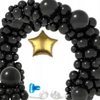BALONY ZESTAW 131 SZT ! CZARNE DUŻA GIRLANDA na sylwestra urodziny
