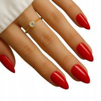 Paznokcie Sztuczne Tipsy Czerwone Klasyczne Krótki Migdał Classic Red 24szt