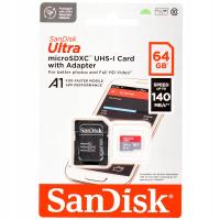 Karta SanDisk ULTRA MICRO SD SDXC A1 64GB 140MB/S + adapter