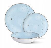 Serwis zestaw obiadowy z porcelany gemma 18 el dla 6 osób talerzy niebieski