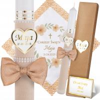 СВЕЧА И ХАЛАТ ДЛЯ КРЕЩЕНИЯ ГРОМНИЦА ДЛЯ КРЕЩЕНИЯ ПОДАРОЧНАЯ КОРОБКА СУВЕНИР ДЛЯ КРЕЩЕНИЯ