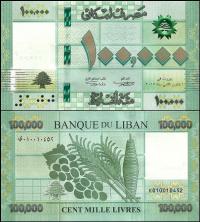 LIBAN, 100000 LIVRES 2017 Pick 95c