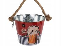 Metalowe wiaderko do lodu na butelkę alkohol w stylu retro Vintage Style