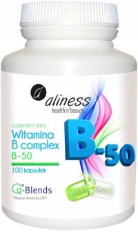 Aliness витамин B - 50 B комплекс B1 B2 B3 B6 B12 нервная система ниацин