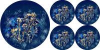Набор из 5 шт. 1 4 круглые подставки для стола с цветочным принтом MIDNIGHT
