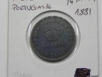 57661 / 1/4 ТАНГА 1881 ПОРТУГАЛЬСКАЯ ИНДИЯ РЕДКАЯ