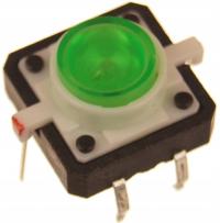 Микро-кнопка P206 12x12 с подсветкой зеленый