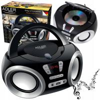 Radioodtwarzacz CD MP3 USB FM AUX przenośny boombox czarny Adler AD 1181