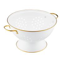 Cedzak druszlak z rączkami Royal 24 cm biały AMBITION