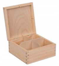 Деревянная коробка коробка чая 4 отсека