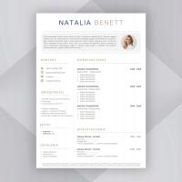 SZABLON WZÓR CV RESUME 1 strona MS WORD (docx), CANVA