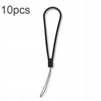 10pcs Silicone Woven Pattern Cell Phone Lanyard Black