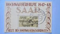 1948 Saarland blok numer 2 kasowany, FDC wartość 6000,- Euro