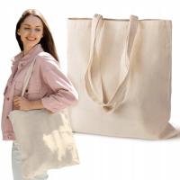 Хлопок сумка 38X42 см экрю 145 г длинная ручка для покупок экологичный