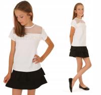 Белая блузка с жемчугом, школа - 152