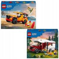 LEGO CITY 60453 Furgonetka ratowników plażowych 60454 przyczepa przygodowa