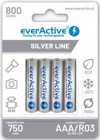 4x Aku everActive R03/AAA Ni-MH 800 mAh r2u