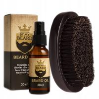 Szczotka do brody z Dzika KARTACZ na porost brody + OLEJEK - Deniro