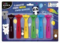 Flamastry Jumbo Misie Kidea 6 kolorów