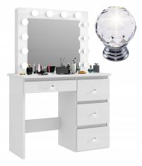 Туалетный столик с зеркалом белая косметическая Бета Diamond