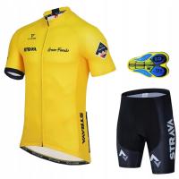 STRÓJ ROWEROWY MĘSKI STRAVA SPODENKI ŻELOWE KOSZULKA KOMPLET KOLARSKI