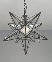 Lampa sufitowa LOFT szklana Gwiazda na łańcuchu