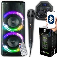 GŁOŚNIK BLUETOOTH USB SD FM AUX PRZENOŚNA KOLUMNA BOOMBOX KARAOKE MIKROFON