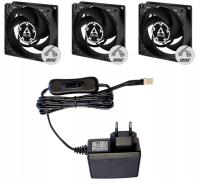 Termowentylator grzejnikowy 3x80mm do rozprowadzania ciepła z kaloryfera