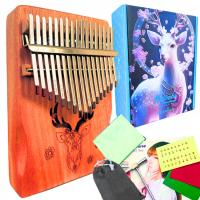 Afrykański DREWNIANY INSTRUMENT MUZYCZNY KALIMBA PIANINO 17 klawiszy