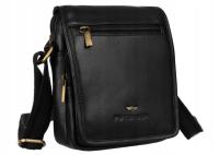 Saszetka męska do ręki skórzana pojemna na suwak skóra naturalna PETERSON