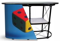 Trybunka reklamowa DUŻA 130 cm LUX , Lada Targi, z półką + wydruk EXPRES