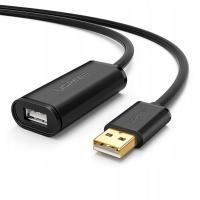 Kabel przedłużający USB 2.0 UGREEN US121, aktywny, 15m (czarny)