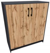 Комод шкаф 2D графит-WOTAN двухдверный книжный шкаф антрацит Роб