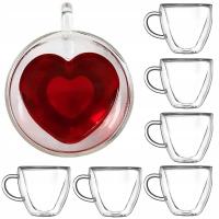 6X термальные чашки для кофе напитки сердце 250 мл