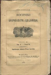 ROCZNIKI GOSPODARSTWA KRAJOWEGO 1862 bydło konie rolnictwo drogi