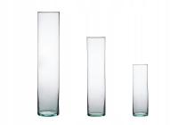 Zestaw szklanych Cylindrów 40x8,6 30x8,6, 20x8cm