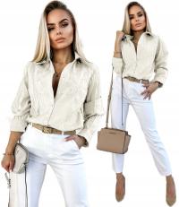 Элегантная стильная женская рубашка с красиво украшенной вышивкой