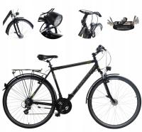 Треккинговый Велосипед Мужской 28 Алюминиевый Shimano Altus Черный Матовый Багажник