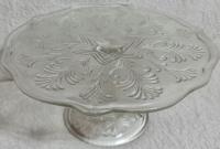 SZKLANA TORTOWNICA PATERA NA CIASTO PRL