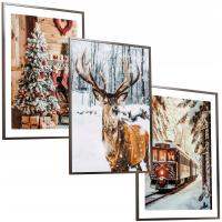 30x40 ZESTAW OBRAZY W RAMIE PLAKATY RAMKA ŚWIĘTA ZIMA ZIMOWY ŚWIĄTECZNY