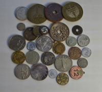 Medal żeton token - ciekawy zestaw, także duże - 26 sztuk