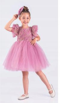 Tiulowa Piękna Elegancka Wizytowa Sukienka Dla Księżniczki + ozdoba