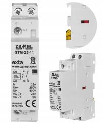 ZAMEL модульный контактор 25а катушка 230В контакты 1NO 1NC для DIN-рейки TH35