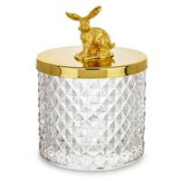 POJEMNIK SZKLANY 11.5 CM ORGANIZER Z POKRYWKĄ NA DROBIAZGI