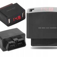 12/24V ŁADOWARKA SAMOCHODOWA OBD MINI CYFROWY WYŚWIETLACZ LED WYJŚCIE 2xUSB
