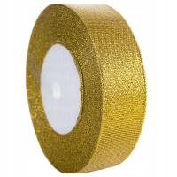 WSTĄŻKA BROKATOWA tasiemka BŁYSZCZĄCA do dekoracji PREZENTÓW 25mm ŚWIĘTA